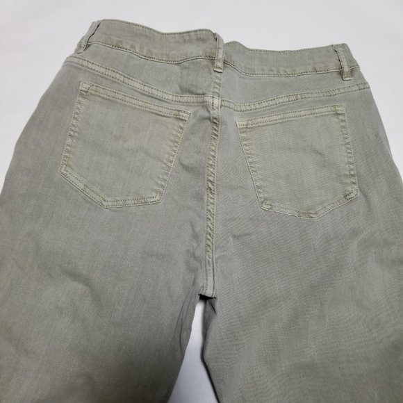 Isaac Mizrahi Sage Green High Rise Ankle Jeans - Picture 2 of 6